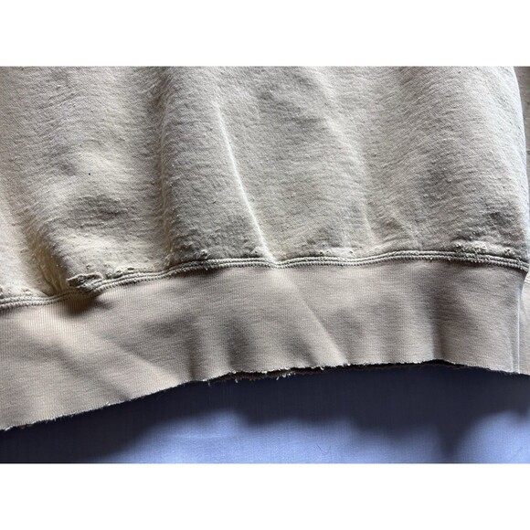 Vintage Distressed 90's Polo Ralph Lauren Tan Beige Crewneck Sweatshirt XXL - Picture 6 of 11